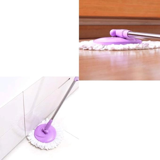 Mop Spin Mop Bucket Floor Cleaning System with Extended Adjustable Handle and 2 Microfiber Pads