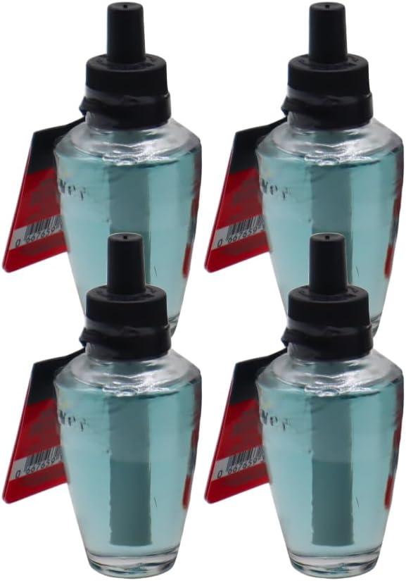 Bath &amp Body Works FRESH BALSAM Wallflowers Home Fragrance Refill Gift Set with 30-Inch Forest Green Ribbon and Metallic Gold Stripes &amp Sheer Accents for Holidays 0.8 fl oz each - Pack of 4