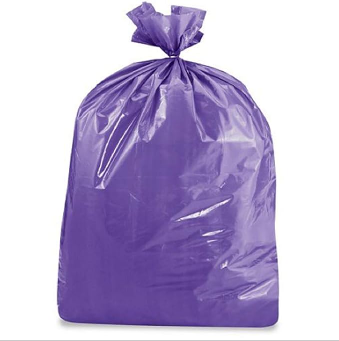 USA-Made Colorful Trash Bags (10 PURPLE 50 GALLONS)