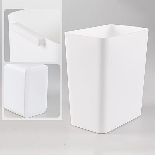 3 Packs 4.5 Gallon Plastic Wastebasket Open-top Trash Can White