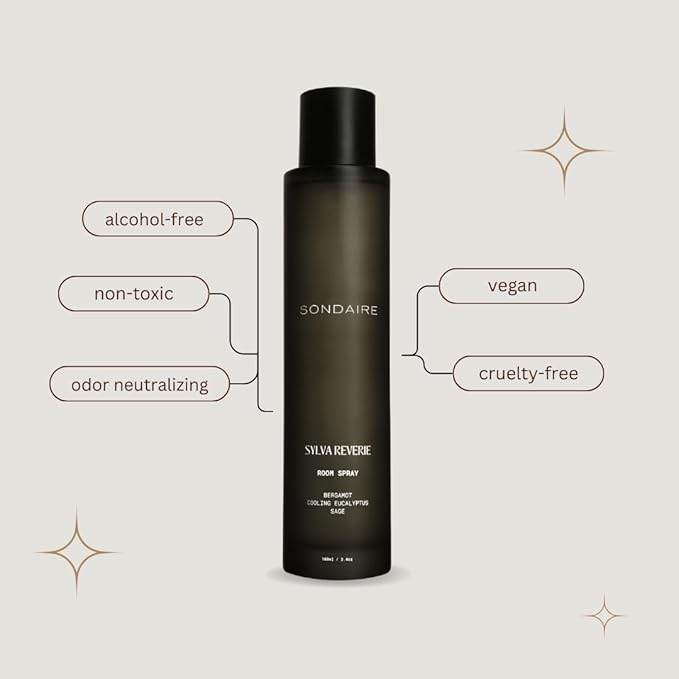 Sylva Reverie Room Spray | Luxury Natural Home &amp Linen Mist | Eucalyptus Bergamot &amp Cedarwood | Non-Toxic Vegan Odor Neutralizing | For Bedroom Living Room Bathroom | 3.4 oz / 100 mL