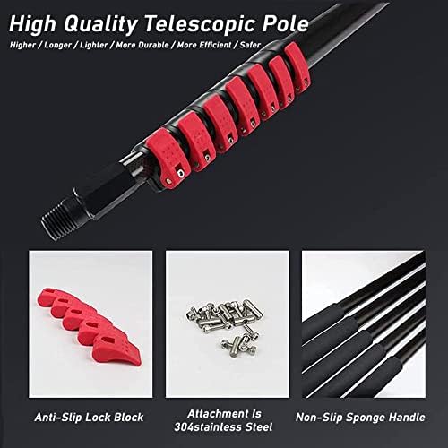 Glass Cleaning Brush Home Water Fed Telescopic Pole Kit Solar Panel Brush Rotating for Photovoltaic PanelSolar Panel Cleaning BrushPole FedTelescopic Pole Window Cleaning for Photovoltaic