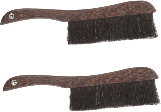 ABOOFAN 2Pcs Wooden Broom Brush Soft Bristle for Outdoor Furniture Household for Keyboards Instruments and Tight Spaces