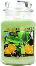 A Cheerful Giver - Sage &amp Citrus Scented Glass Jar Candle (24 oz) with Lid &amp True to Life Fragrance Made in USA