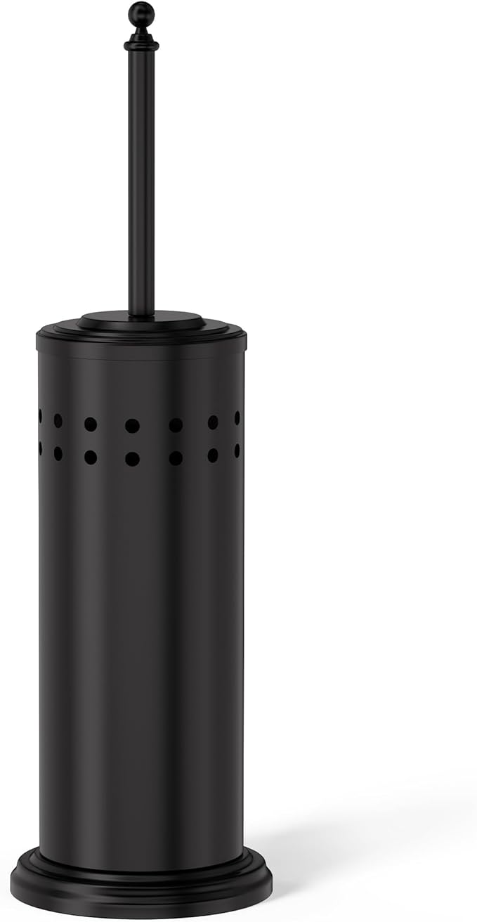 DOWRY Anti-Hand Off Toilet Plunger with Holder for BathroomPowerful Efficient Force Suction CupHeavy Duty Deep Cleaning Black