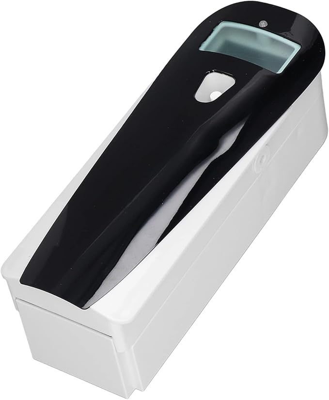 Automatic LCD Display Fragrance Sprayer Wall Mounted Air Freshener Dispenser Black Plastic Battery Operated with Timer for Home Office Public Spaces