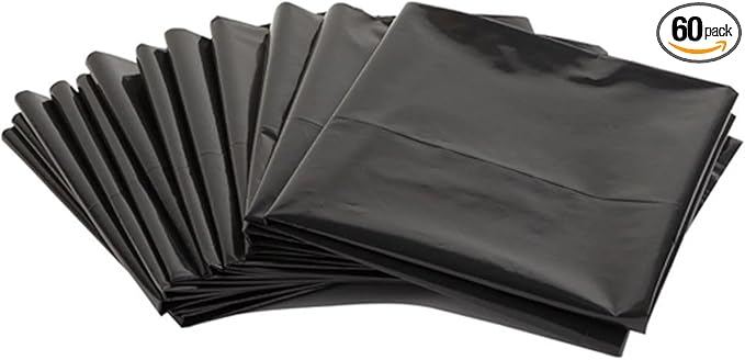 Frienemy Garbage Bags | Jumbo XL Trash Bags | 42 x 48 in | 60 Count | 6 Rolls of 10 Bags Each | Tear-Proof Garbage Liners for Home Office or Outdoors | Durable Plastic | Wet &amp Dry Waste | Black