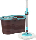 Spin Mop Bucket with Wringer 360 Dry Basket with 2 Replacements Microfiber Heads and Stainless Steel Adjustable Handle for Home Floor