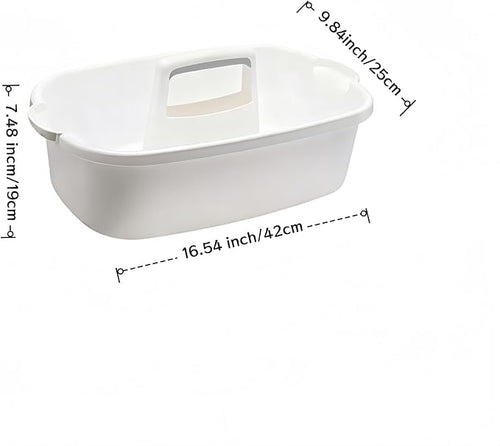2 Pack Large Cleaning Caddy Portable Shower Basket Supply Organizer with HandlePlastic Bucket Tool Storagefor BathroomBedroomKitchenUnder Sink Storage (White)