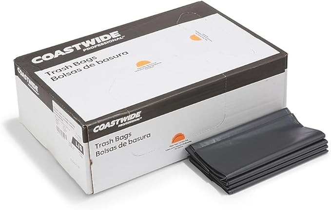 Professional 55-60 Gallon Trash Bag 38 x 58 Low Density 1.8 mil Black 100 Bags/Box