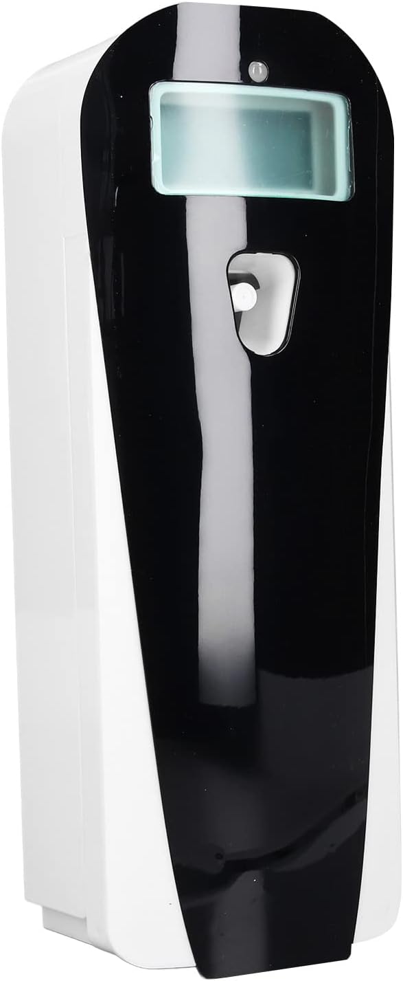 Wall Mounted Automatic Scent Dispenser Black Plastic Aerosol Fragrance Enhancer Programmable Air Freshener Machine with LCD Display Timer Controlled Spray for Restaurants Hotel