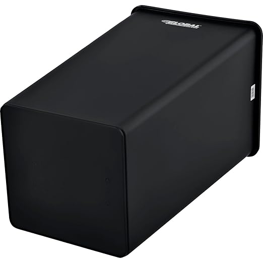Global Industrial Square Plastic Garbage Can Open Top 55 Gallon Capacity Indoor/Outdoor Rated 19-1/2W x 19-1/2D x 34H Utility Trash Can No Lid Black