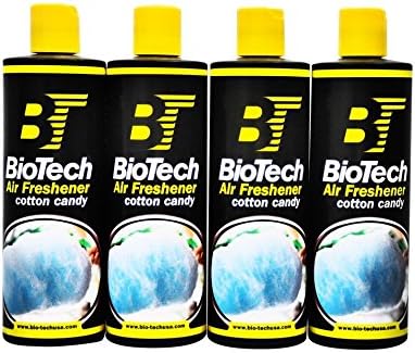 BioTech Air Freshener Cotton Candy Scent Contains no harmful solvents and safe for use on any environment Controls smoke cigarette mildew pet and food odors 16 oz (4)
