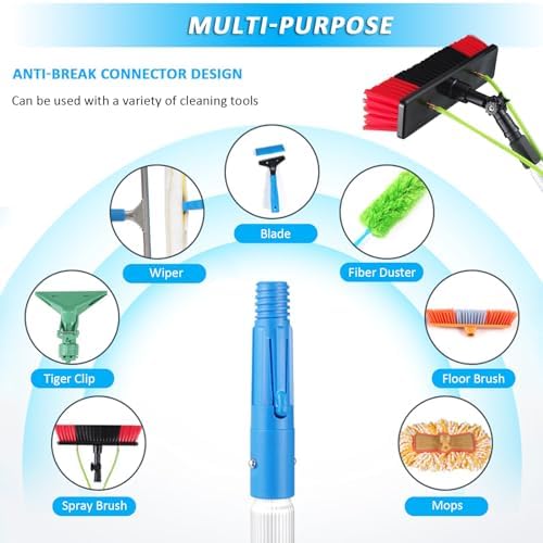 Glass Cleaning Brush Home Water Fed Telescopic Pole Kit Solar Panel Brush Rotating for Photovoltaic PanelSolar Panel Cleaning Brush and Pole Kit with 5 12m Water Fed Pole 30/50cm Water Brus