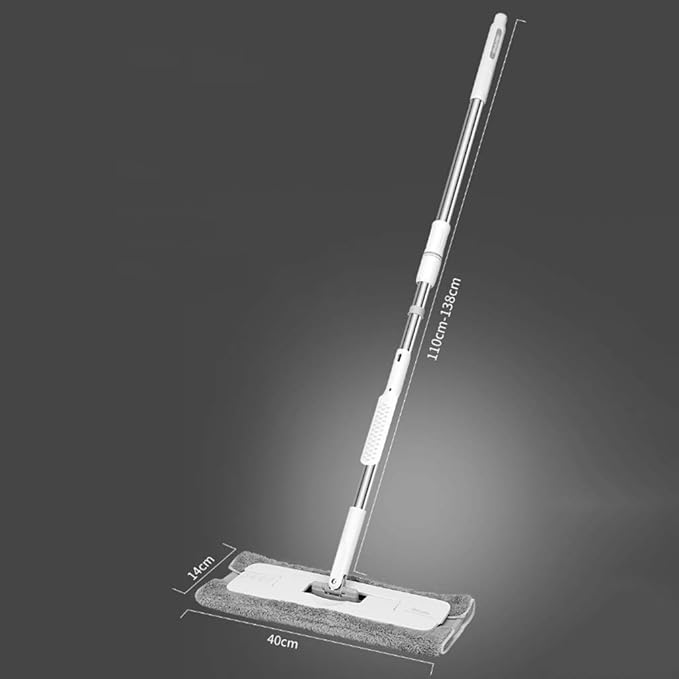 Mop Rotating Stainless Steel Handle 360 Rotary Dust Flat Micro Fiber Fabric Efficient Floor Cleaning