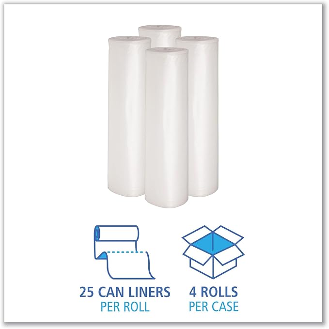 60 Gallon Clear Trash Bags | 1.1 Mil Heavy-Duty Garbage Bags | 38 x 58 100 Count Bulk Can Liners