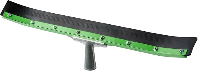 Restaurantware-SQUEEGEE ONLY: Clean Tek Professional 24 Inch Curved Floor Squeegee 1 Broom With Rubber Blade - Handle Sold Separately Heavy-Duty Green Steel Wiper Ideal For Floor Tiles