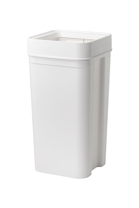 Like-IT LBD-53 Stylish Square Trash Can - Lidless Multi-Purpose Bin 1.7 Gal (45 L) Capacity White Dust Box Made in Japan Plastic Bottle Disposal