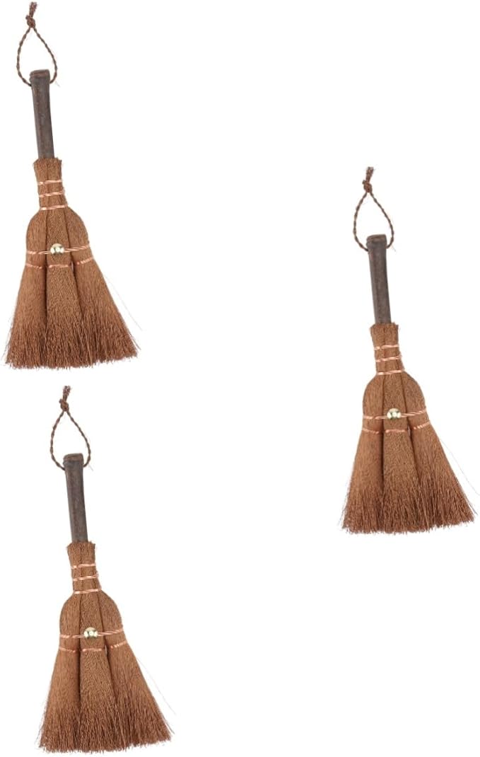 3pcs Mini Palm Broom Compact Natural Household Sweeping Tool for and Cleaning Desktops Small Broom Soft Bristles for Tea Accessories