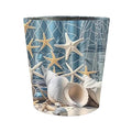 10L/2.64 Gallon Trash Can Decorative Waste Basket PU Leather Waste Paper Basket Waterproof Garbage Can for Bathroom Bedroom Office Kitchen and Living Room - Conch