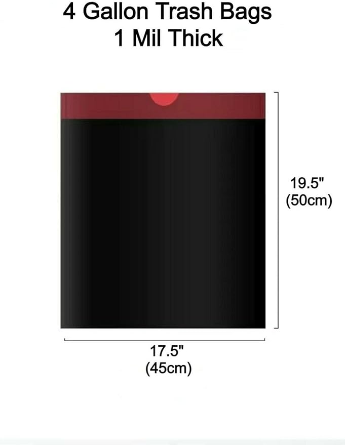 4 Gallon Trash Bag 4 Gallon Drawstring Small Trash Can Liners Colored Garbage Bags Individual Unscented White 4 Gal Small Trash Can Liners Bathroom Trash Bags - Case of 75 Bags
