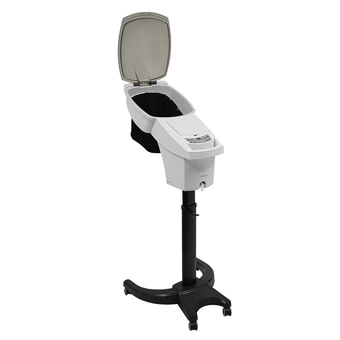 Ultrasonic Ozone Hair Steamer Micro Mist Salon Styling Floor Hair Steamer Rolling Salon Ozone Hair Care SPA Steamer Oil Treatment with Rolling Floor Stand Base 7 Light (US Stock)