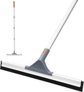 Eazer Floor Squeegee Broom: Heavy Duty Scrubber with Extendable 60'' Aluminum Pole and Rubber Blade for Kitchen Swimming Pool Concrete FloorsShowerTilesGaragesWindowsGlassPet Hair Removal