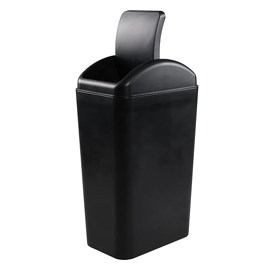 Plastic Waste Bin with Swing Lid 14 Liter Garbage Can 1 Pack 5.2 x 8.2 x 15.7
