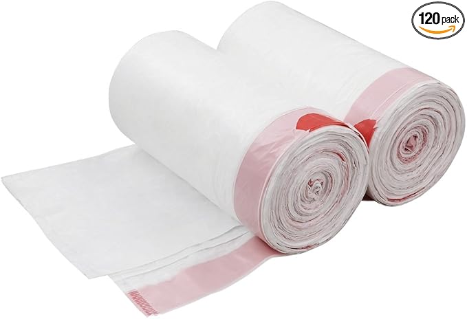 10 Gallon Kitchen Trash Bags White Drawstring Garbage Bags 120 Counts