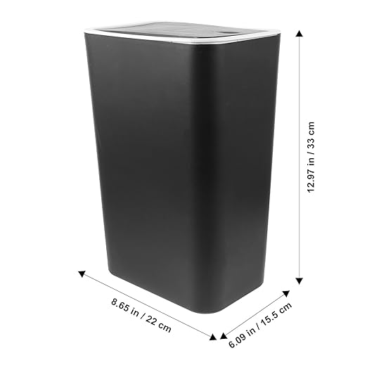 NUOBESTY Plastic Trash Can with Press Lid Removable Wastebasket for Bathroom Bedroom Kitchen Compact Lightweight Garbage Bin with Smooth Finish Modern Household Trash Container for Use