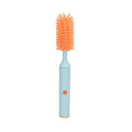 Baby Bottle Cleaning Brush Straw Brush Rotating Silicone Baby Bottle Brush Cleaner Efficient Electric 2 Speeds for Home (Blue)