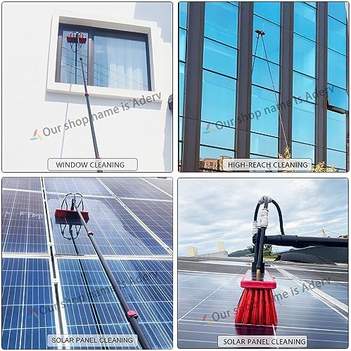 Glass Cleaning Brush Household Water Supply Telescopic Pole Kit Solar Panel Rotating Brush Solar Photovoltaic Panels3.6-6 m Washing Kit Water-fed BrushTelescopic Window Cleaning