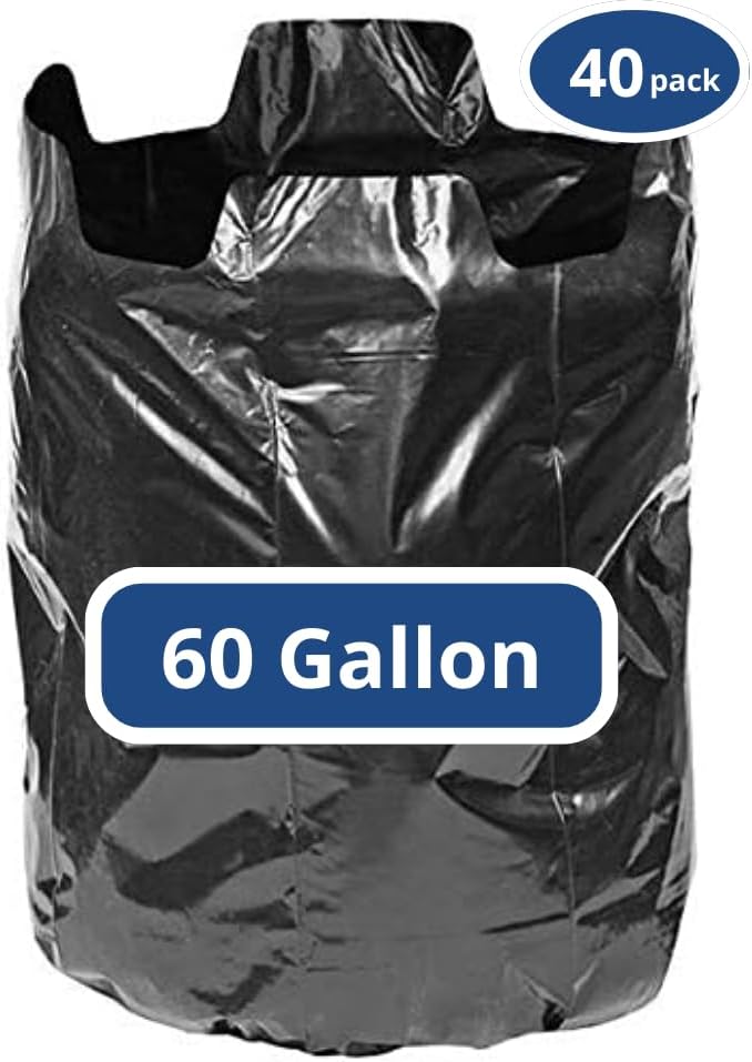 Inteplast 60 Gallon Contractor Garbage Bag 37 x 53 inches 3 Mil thickness Black 40 count | CB6030K