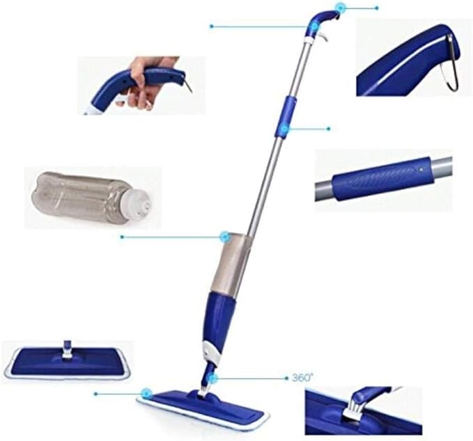 Spray Floor Mop with Reusable Microfiber Pads 360 Degree Handle Mop for Home Kitchen Laminate Wood Ceramic Tiles Floor Cleaning