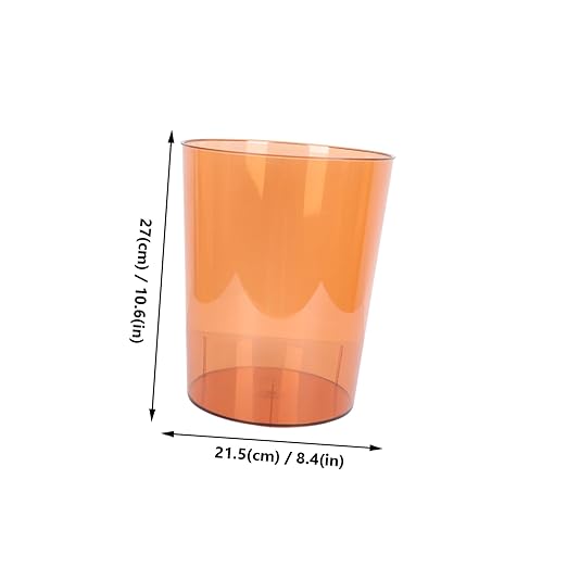 Modern Simple Orange Flower Bucket and Trash Can Medium Size Plastic Creative Storage Wastebasket for Home Office Bedroom Use