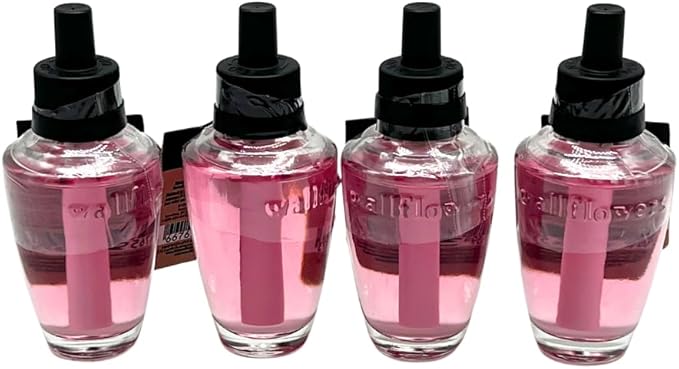 Bath &amp Body Works IN THE STARS Wallflowers Refills 4-Pack – Gift Set with 30-Inch Metallic Gold &amp Silver Striped Ribbon Bow for Holidays – 0.8 fl oz Each