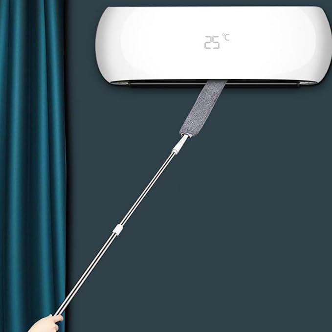 Microfiber Dust Cleaner and Retractable Telescopic Duster with Extendable Pole and Washable Cloth for Furniture Gaps and Under-Bed Cleaning at Home