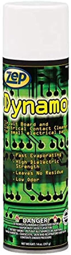 Zep Dynamo Circuit Board and Electrical Contact Cleaner - 14 oz (Case of 12) 35001 - Fast Evaporating High Dielectric Strength Leaves No Residue Low Odor