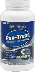 Nu-Calgon Upgraded 4296-60 Pan-Treat Condensate Drain Tablets (200 Tablets per Bottle) – Controls Odors &amp Prevents AC Drain Line Clogs Non-Toxic Non-Corrosive – Single Can [200 Tablets total].