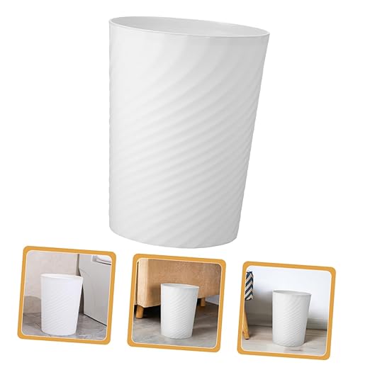 Uonlytech Large Capacity Lidless Trash Can White Garbage Bin for Office Living Bathroom Kitchen Sturdy Wastebasket Without Lid Easy to Use Home Waste Container