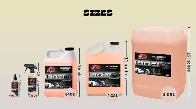 New Car Smell Premium Air Freshener and Odor Eliminator Long-Lasting Scent Great for Cars Trucks SUVs RVs &amp More 64 fl oz (Half Gallon)