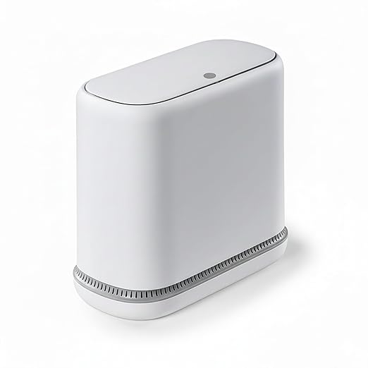 MUEE Dog Proof Trash Can 3 Gallon Slim Bathroom Trash Can with Locking Lid Compact Narrow Waste Bin for Bathroom Kitchen Office Bedroom White