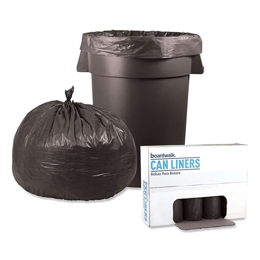 Boardwalk 3858SEH Extra-Extra-Heavy Grade Can Liners 38 x 58 60-Gallon 1.1 Mil Gray (4 Rolls of 25)