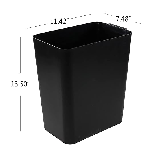 Teyyvn 3-Pack 4.5 Gallon Plastic Trash Can Black Small Garbage Can for Bathroom Kitchen Office Bedroom