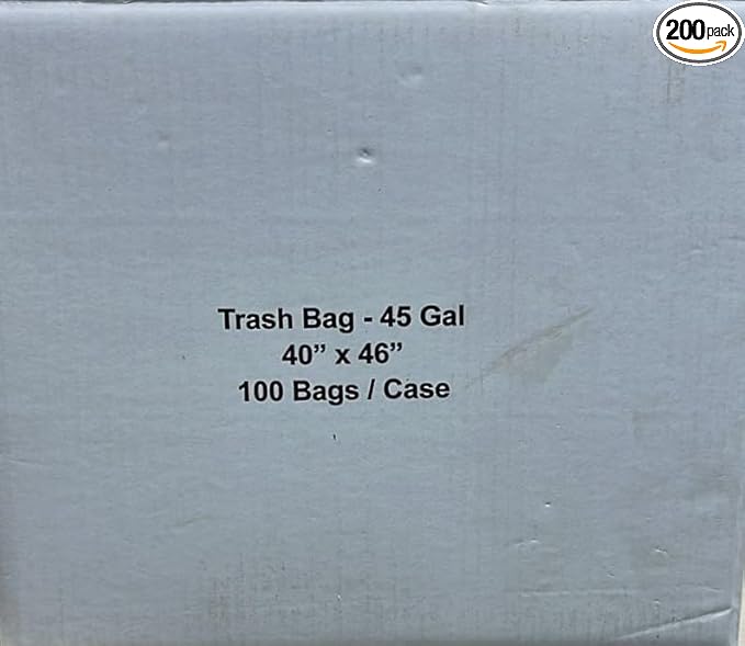 45 Gallon Trash Bags 40 x 46 inches 100 Count Black