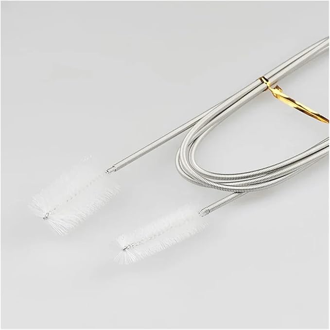 Aquarium Cleaning Brush for Water Filter Pump Lily Pipe Air Tube Hose Stainless Steel Fish Tank Brush Water Pump Accessories