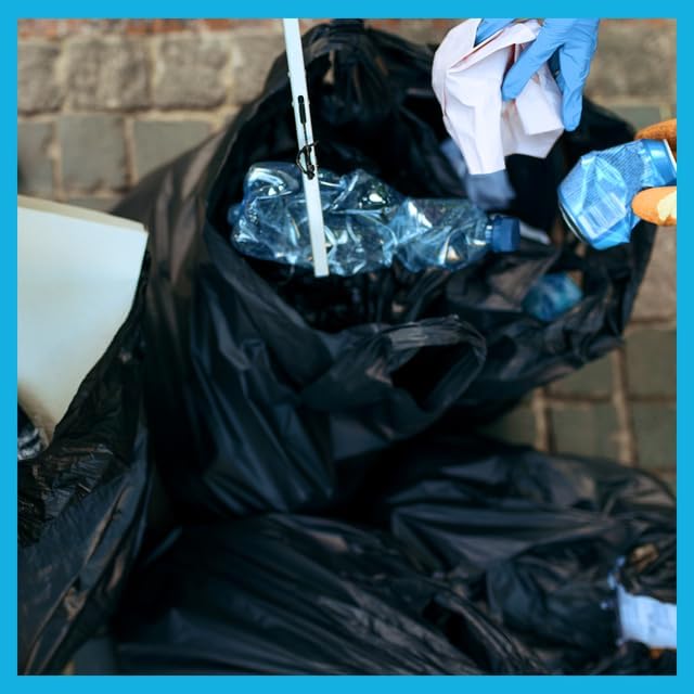 Large Black Trash Bags 55-60 Gallon Heavy Duty 150 Count High Density 22 Micron 38 x 60 Ideal for Schools Janitorial Bathrooms