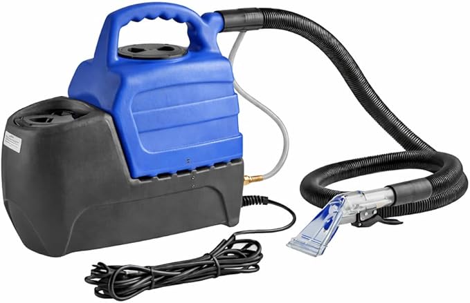 Commercial Cold Water Spot Carpet Extractor Machine with 1-Stage Motor 2 Gallon 55 PSI 4 Clear-View Upholstery Tool and 7 ft Hoses â€“ Perfect for Hotels and Offices