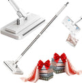 2026 New Disposable Dust Mini Mop with 10 Reusable Cloths 53'' Disposable Dust Mop Convenient Cloth Changing Mini Mop Handle Wet and Dry Flat Mopping for Multi Surface Floor Cleaning (43’‘+10Cloths)