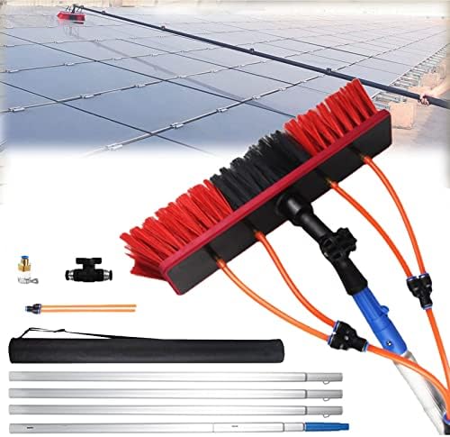 Glass Cleaning Brush Home Water Fed Telescopic Pole Kit Solar Panel Brush Rotating for Photovoltaic PanelWater Fed Pole Kit Solar Panel Cleaning Tool Outdoor Window Cleaner Window Glass Win